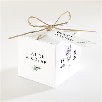 Boîte de dragées mariage lavande