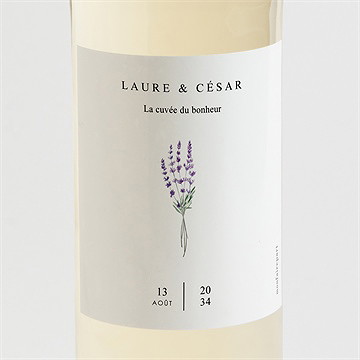 Etiquette de bouteille mariage lavande