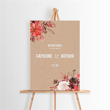 Panneau bienvenue floral