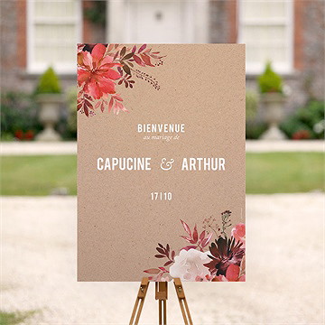 Panneau bienvenue floral - Mise en situation