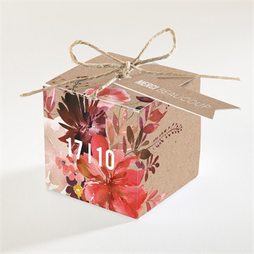 Boîte de dragées mariage floral