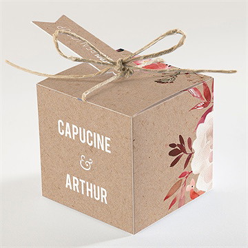 Boîte de dragées mariage floral - Dos de la boîte