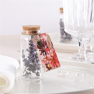 Mignonette mariage floral étiquette - Mise en situation