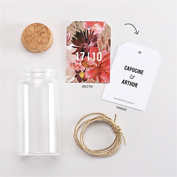 Mignonette mariage floral étiquette - Vue d'ensemble