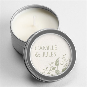 Bougie mariage arbre de vie argent