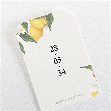 Etiquette mariage citron - Dos de l'étiquette