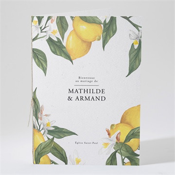 Livret de messe mariage citron