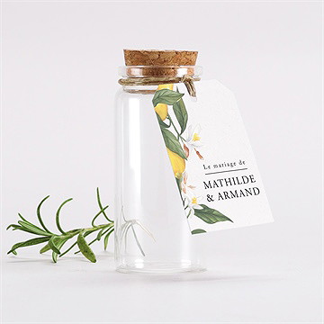Mignonette mariage citron étiquette