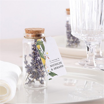 Mignonette mariage citron étiquette - Mise en situation