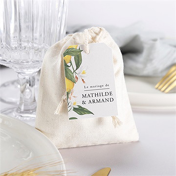 Pochon mariage  citron - Mise en situation