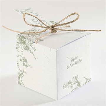 Boîte de dragées mariage arbre de vie cube - Dos de la boîte