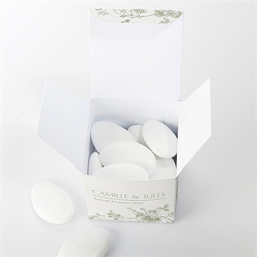 Boîte de dragées mariage arbre de vie cube - Intérieur de la boîte