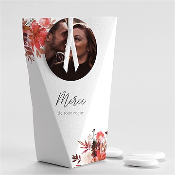 Boîte de dragées mariage bordeaux étui