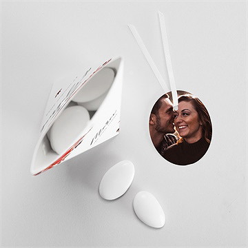 Boîte de dragées mariage bordeaux étui - Mise en situation