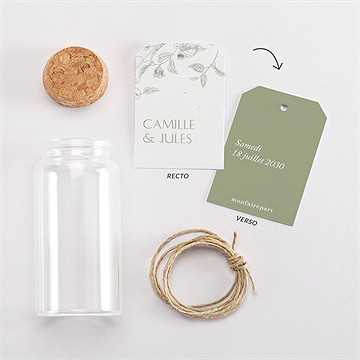 Mignonette mariage arbre de vie étiquette - Vue d'ensemble