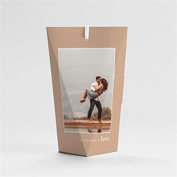 Boîte de dragées mariage engagés étui - Dos de la boîte