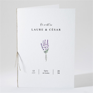 Livret de messe mariage lavande