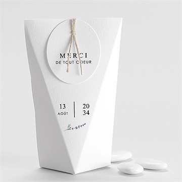 Boîte de dragées mariage lavande étui