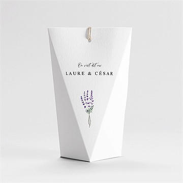 Boîte de dragées mariage lavande étui - Dos de la boîte