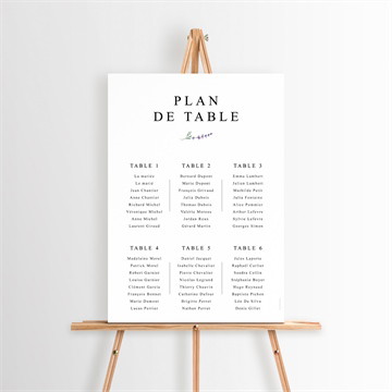 Plan de table mariage lavande