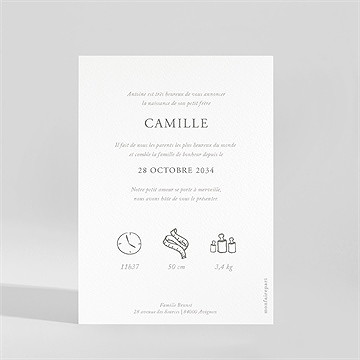 Faire-part naissance le photomaton - Dos du faire-part