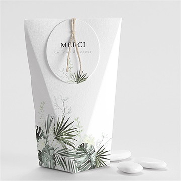 Boîte de dragées mariage tropical étui