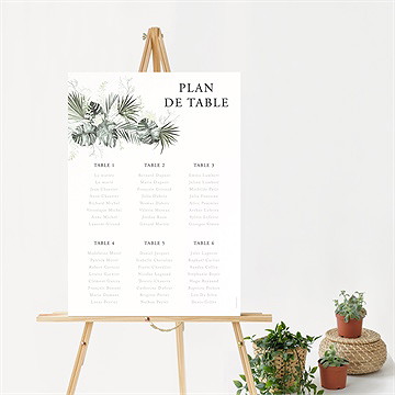 Plan de table mariage tropical - Mise en situation