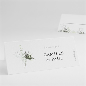 Marque-place mariage tropical argent