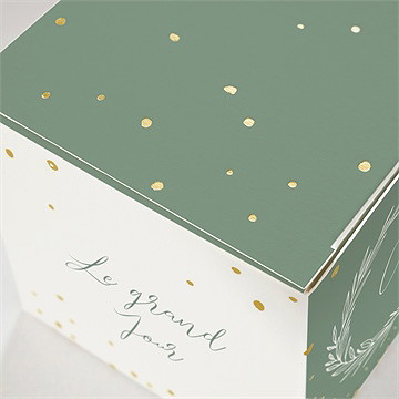 Boîte de dragées mariage tout pour toi dorure - Détail de la boîte