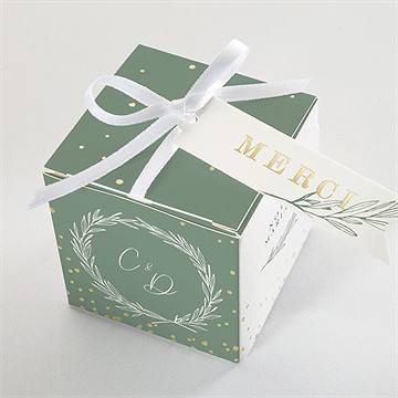 Boîte de dragées mariage tout pour toi dorure - Dessus de la boîte