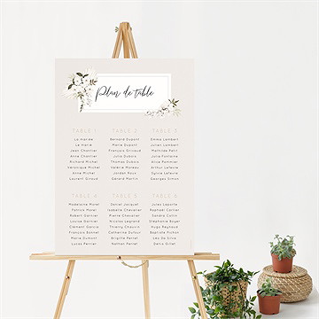 Plan de table mariage orchidées - Mise en situation