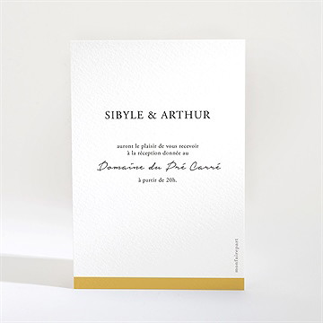 Carton d'invitation mariage gatsby - Dos du carton