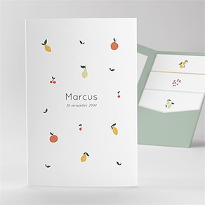 Faire-part naissance citrons et fruits