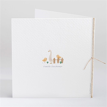 Faire-part naissance tendres animaux - Dos du faire-part