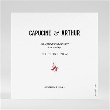 Save the Date mariage floral - Dos de la carte