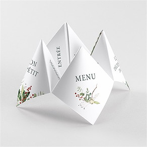 Menu mariage thème noël cocotte