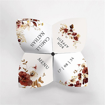 Menu mariage en automne cocotte - Vue du dessus