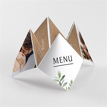 Menu mariage nature chic cocotte