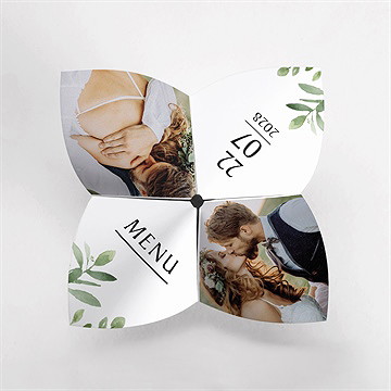 Menu mariage nature chic cocotte - Vue du dessus