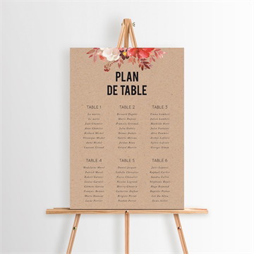 Plan de table mariage floral