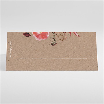 Marque-place mariage floral - Dos du marque-place