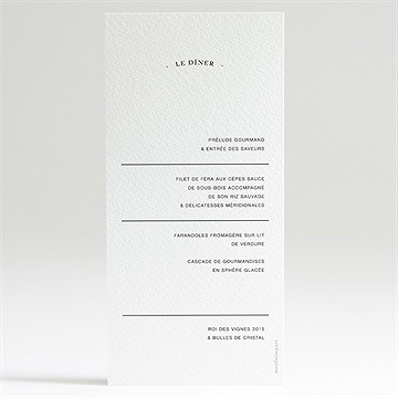 Menu mariage apothicaire - Dos du menu