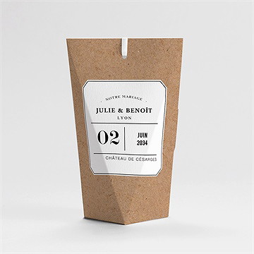 Boîte de dragées mariage apothicaire étui - Dos de la boîte