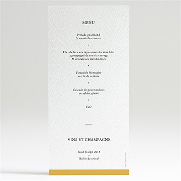 Menu mariage gatsby - Dos du menu