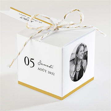 Boîte de dragées mariage gatsby - Dos de la boîte