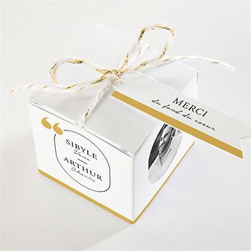 Boîte de dragées mariage gatsby - Dessus de la boîte