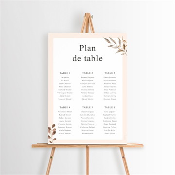 Plan de table mariage virevoltant