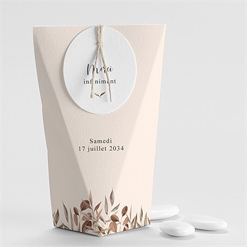 Boîte de dragées mariage virevoltant étui