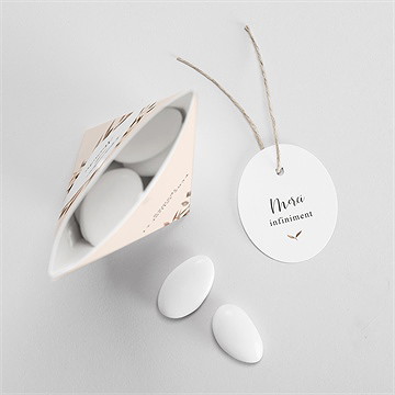 Boîte de dragées mariage virevoltant étui - Intérieur de la boîte