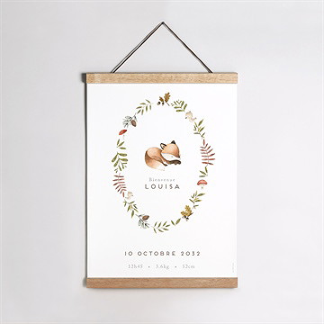 Affiche naissance mon renardeau